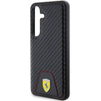 Ferrari Carbon Stitched Bottom dėklas Samsung Galaxy S24 – juodas
