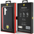 Ferrari Carbon Stitched Bottom dėklas Samsung Galaxy S24 – juodas