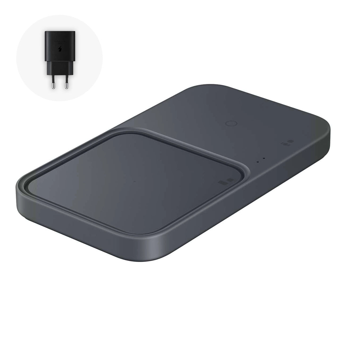 Samsung Duo EP-P5400TBEGEU 15W indukcinis įkroviklis su sieniniu įkrovikliu ir maitinimo laidu - juodas