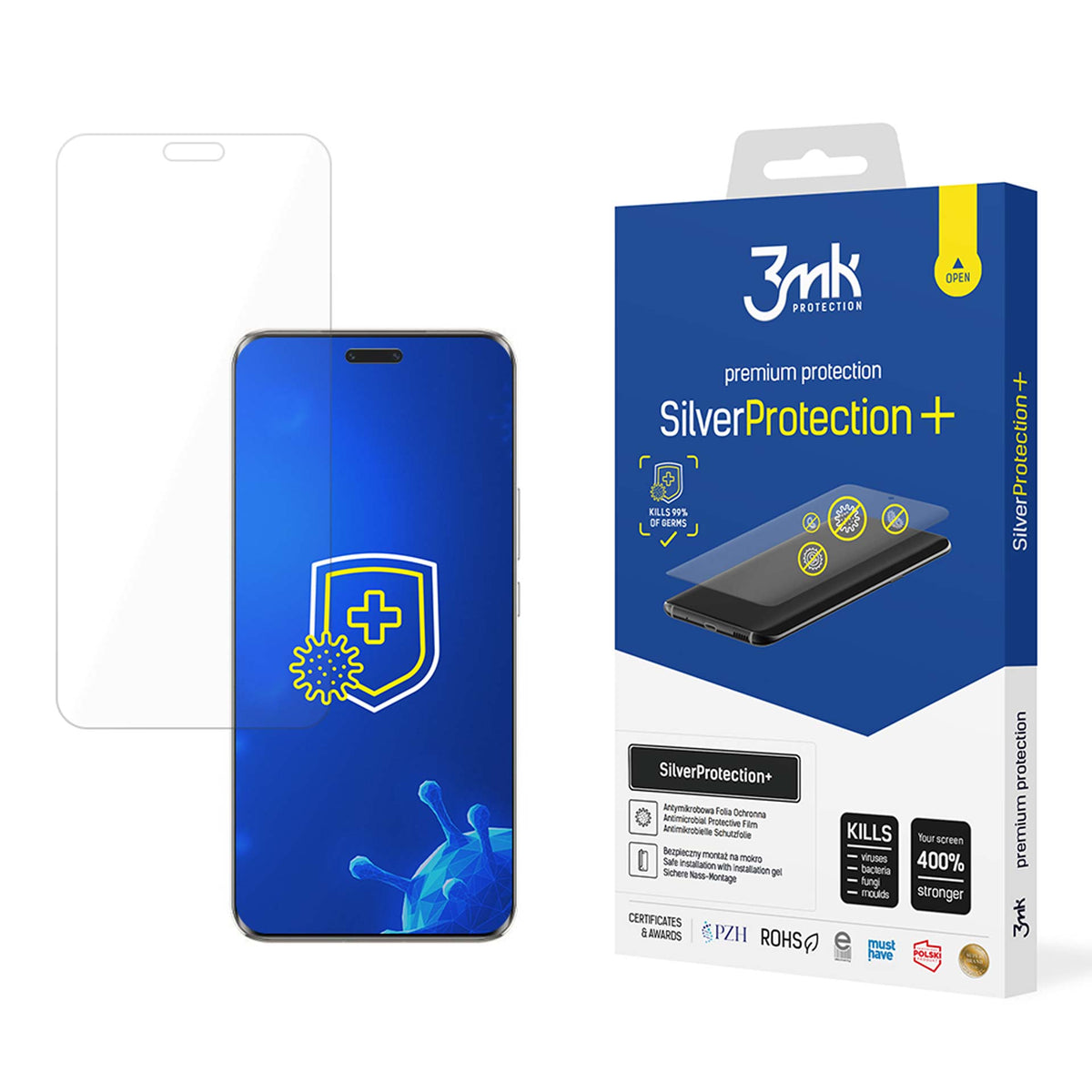Antibakterinė apsauginė plėvelė 3mk SilverProtection+ skirta Honor Magic6 Pro -- Honor Magic6 Pro