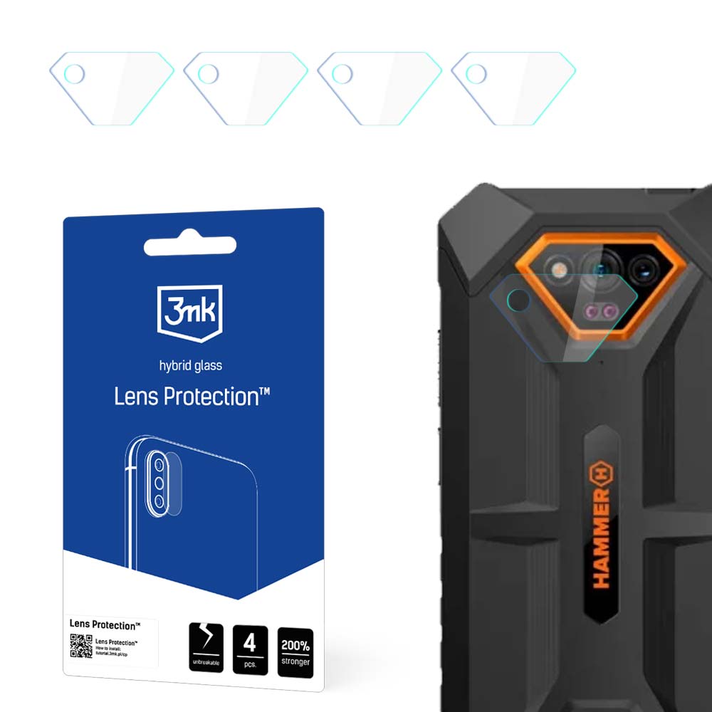 3mk objektyvo apsaugos kameros dangtelis, skirtas Hammer Iron V -- Cell phone tempered glass