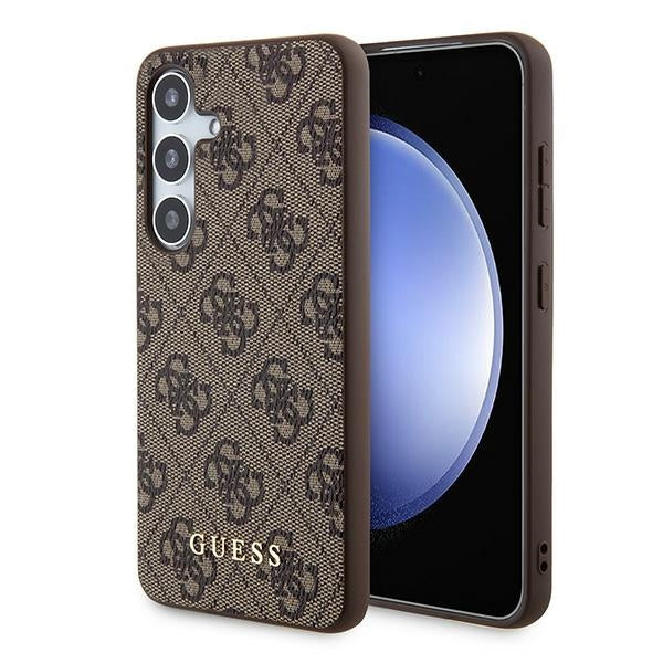 Guess 4G Metal Gold Logo dėklas Samsung Galaxy S24 – rudas