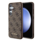 Guess 4G Metal Gold Logo dėklas Samsung Galaxy S24 – rudas