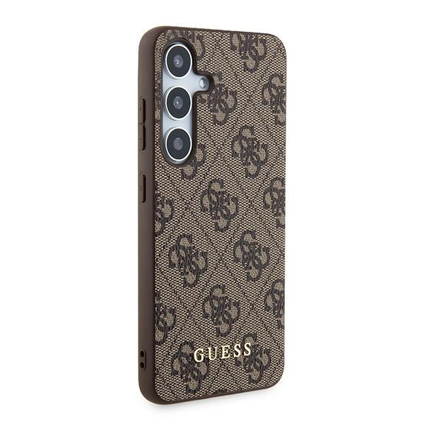 Guess 4G Metal Gold Logo dėklas Samsung Galaxy S24 – rudas