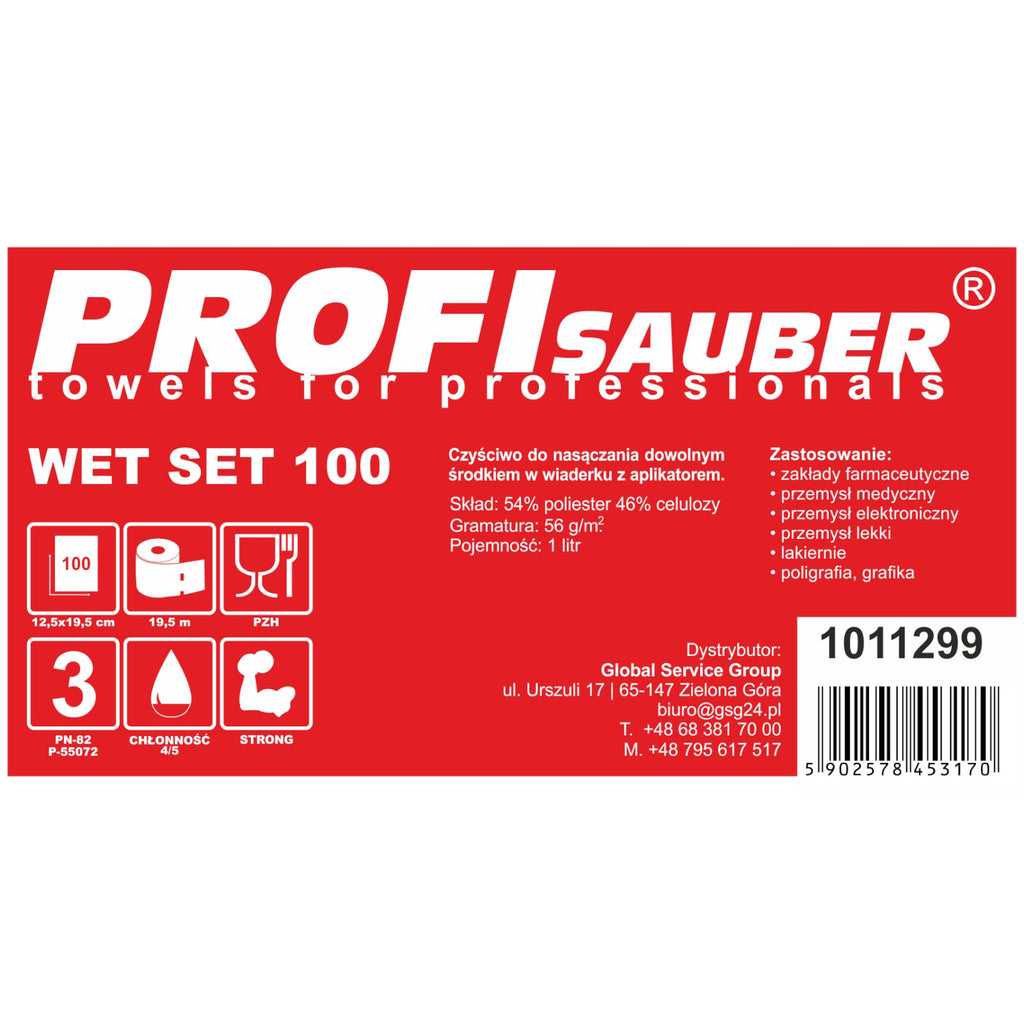 Šluosčiai drėkinimui inde su ProfiSauber WET SET 100 dispenseriu -- Uncategorized