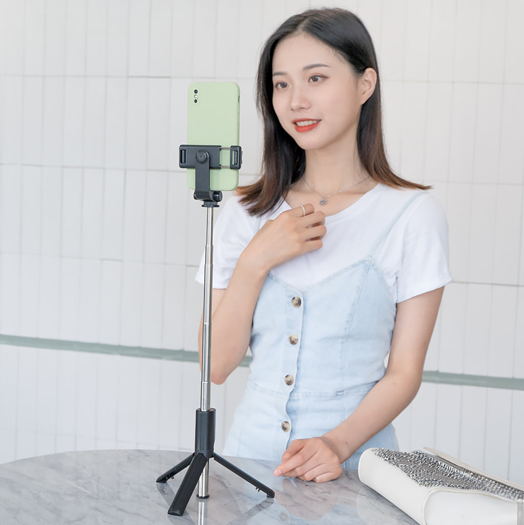 Asmenukių lazda WRY1S teleskopinis trikojis 0,7m telefonui - juoda -- Selfie Sticks & Tripods