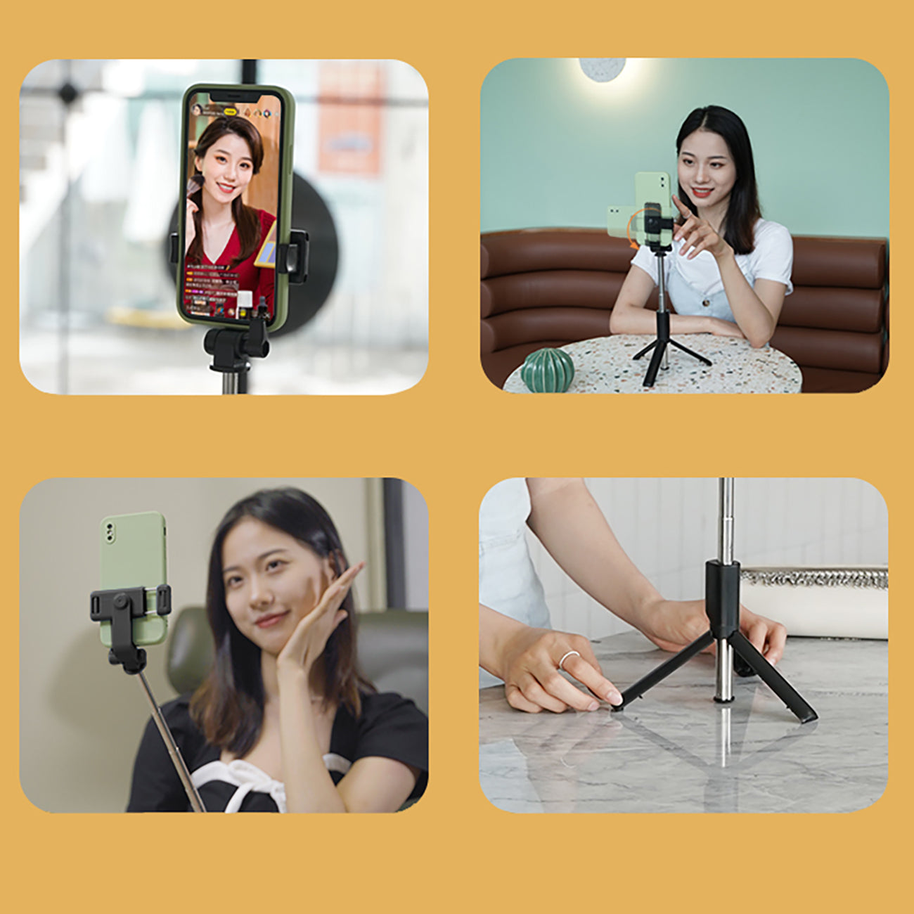 Asmenukių lazda WRY1S teleskopinis trikojis 0,7m telefonui - juoda -- Selfie Sticks & Tripods