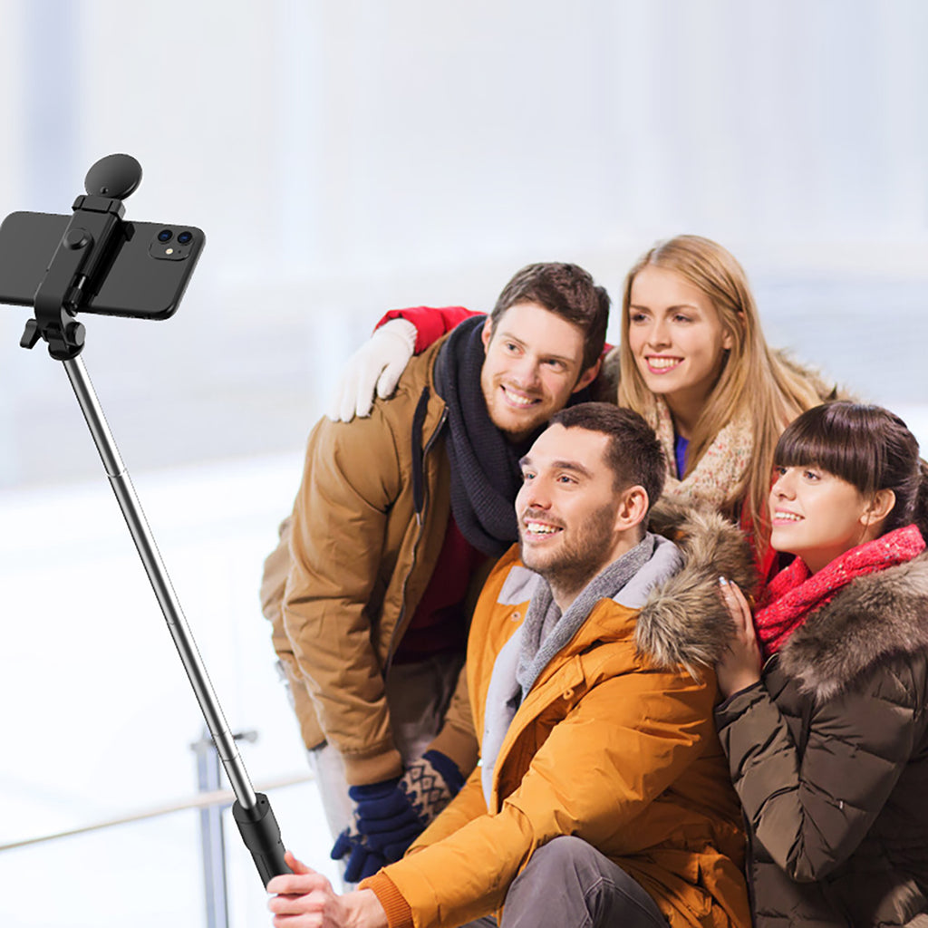 Asmenukių lazda WR1YXS teleskopinis trikojis 0,71m su apvalia lempa - juoda -- Selfie Sticks & Tripods