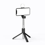 Asmenukių lazda WR1YXS teleskopinis trikojis 0,71m su apvalia lempa - juoda -- Selfie Sticks & Tripods