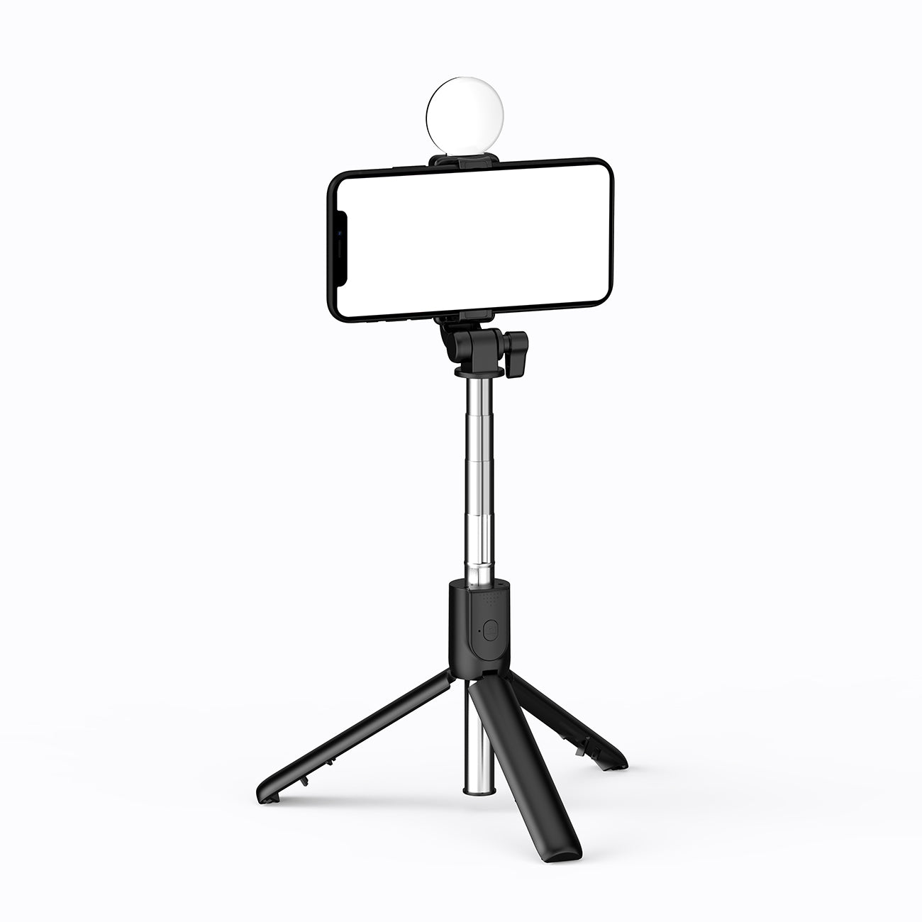 Asmenukių lazda WR1YXS teleskopinis trikojis 0,71m su apvalia lempa - juoda -- Selfie Sticks & Tripods