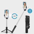 Asmenukių lazda WR1YXS teleskopinis trikojis 0,71m su apvalia lempa - juoda -- Selfie Sticks & Tripods