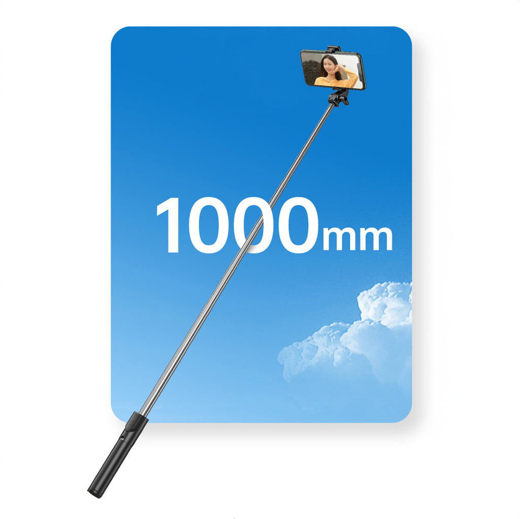 Selfie lazdelė WHS1Y teleskopinis trikojis 1 m su telefono laikikiu – juoda -- Selfie Sticks & Tripods