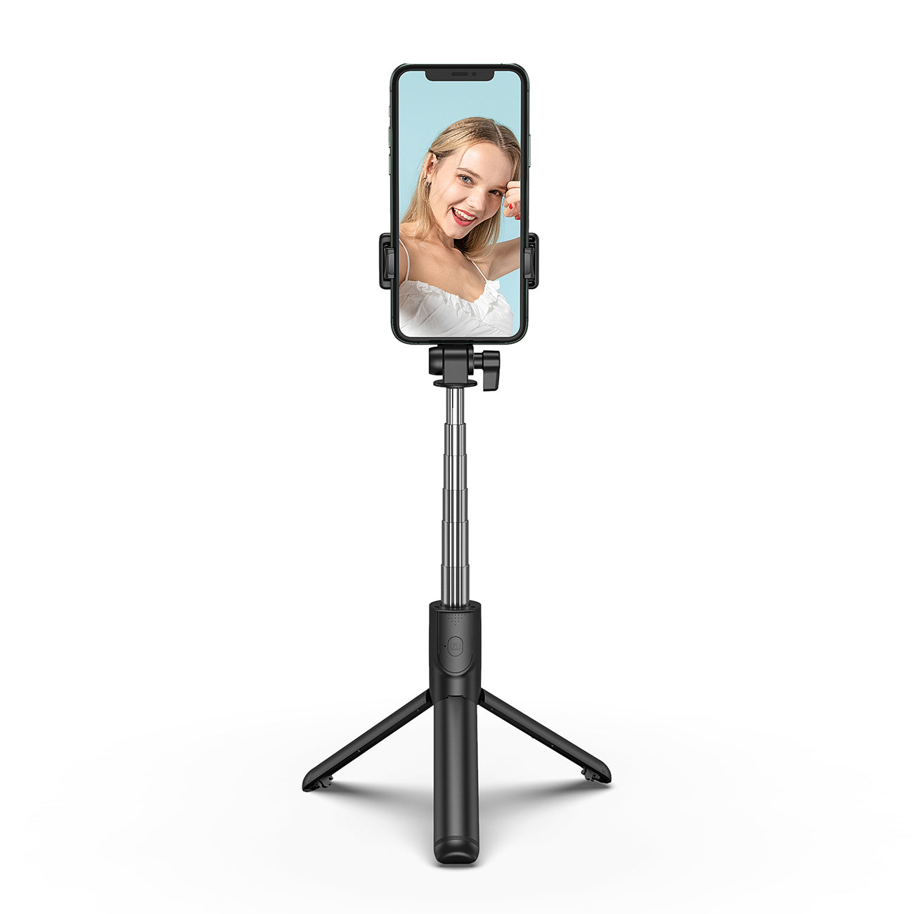 Selfie lazdelė WHS1Y teleskopinis trikojis 1 m su telefono laikikiu – juoda -- Selfie Sticks & Tripods