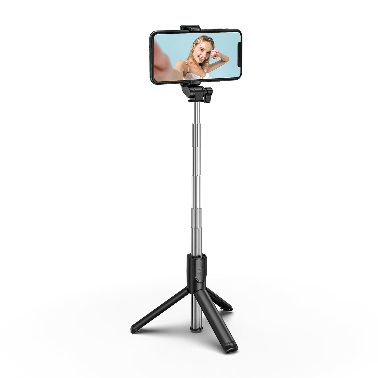 Selfie lazdelė WHS1Y teleskopinis trikojis 1 m su telefono laikikiu – juoda -- Selfie Sticks & Tripods