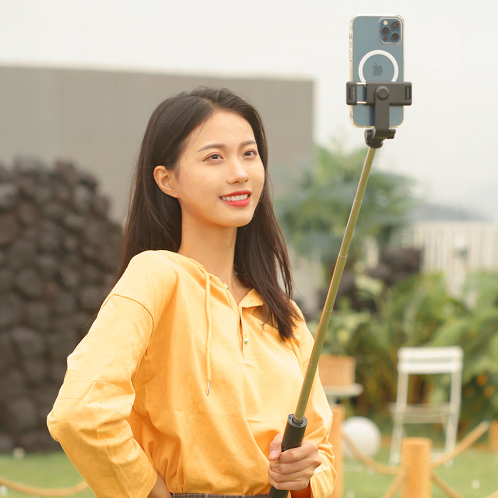 Selfie lazdelė WHS1Y teleskopinis trikojis 1 m su telefono laikikiu – juoda -- Selfie Sticks & Tripods