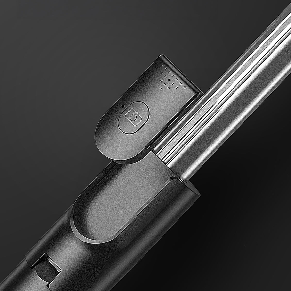 Selfie lazda WH1YXS – teleskopinis trikojis 1 m su apvalia lempa ir telefono laikikliu – juoda -- Selfie Sticks & Tripods