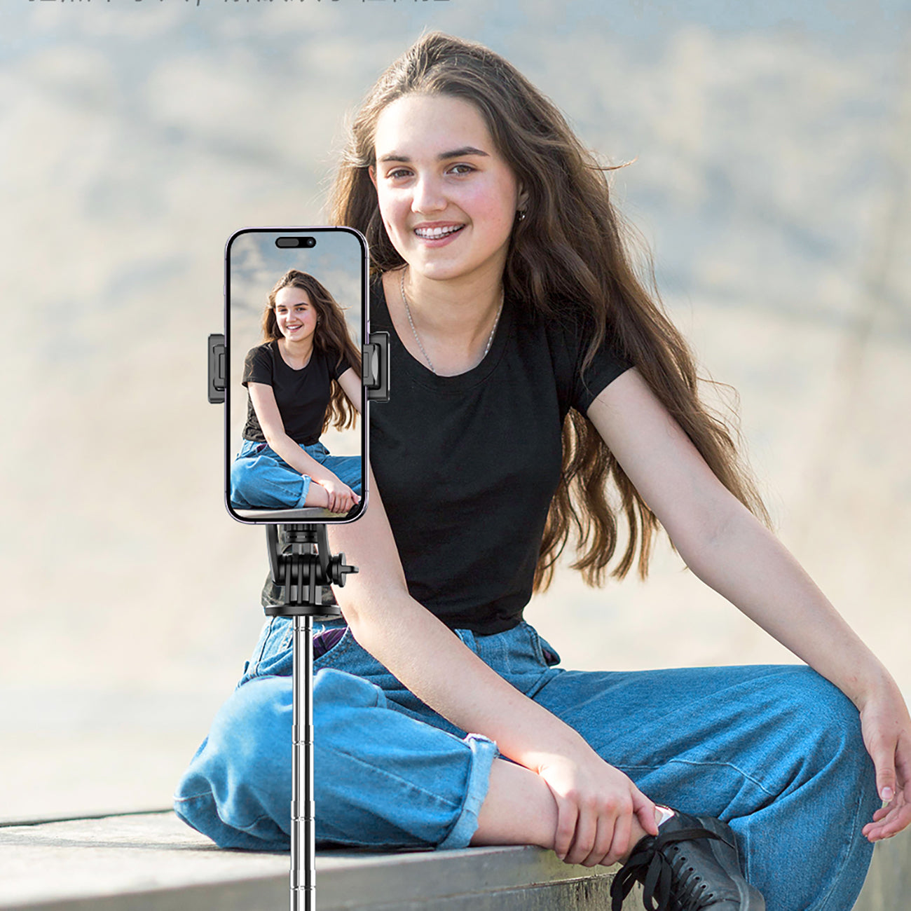 Wozinsky Selfie stick WC1Y3S teleskopinis trikojis 1,3 m su telefono laikiklio - juoda -- Selfie Sticks & Tripods