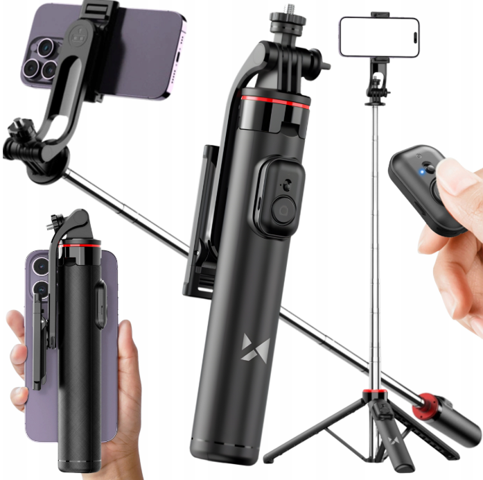 Wozinsky Selfie stick WC1Y3S teleskopinis trikojis 1,3 m su telefono laikiklio - juoda -- Selfie Sticks & Tripods
