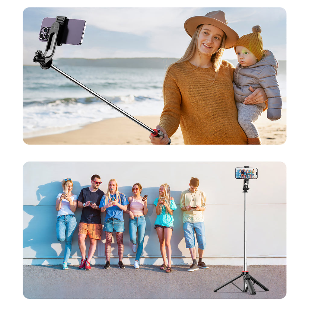 Wozinsky Selfie stick WC1Y3S teleskopinis trikojis 1,3 m su telefono laikiklio - juoda -- Selfie Sticks & Tripods