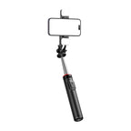 Selfie stick WC13YDS teleskopinis trikojis 1,3 m su dviguba lempa ir telefono laikiklio - juoda -- Selfie Sticks & Tripods