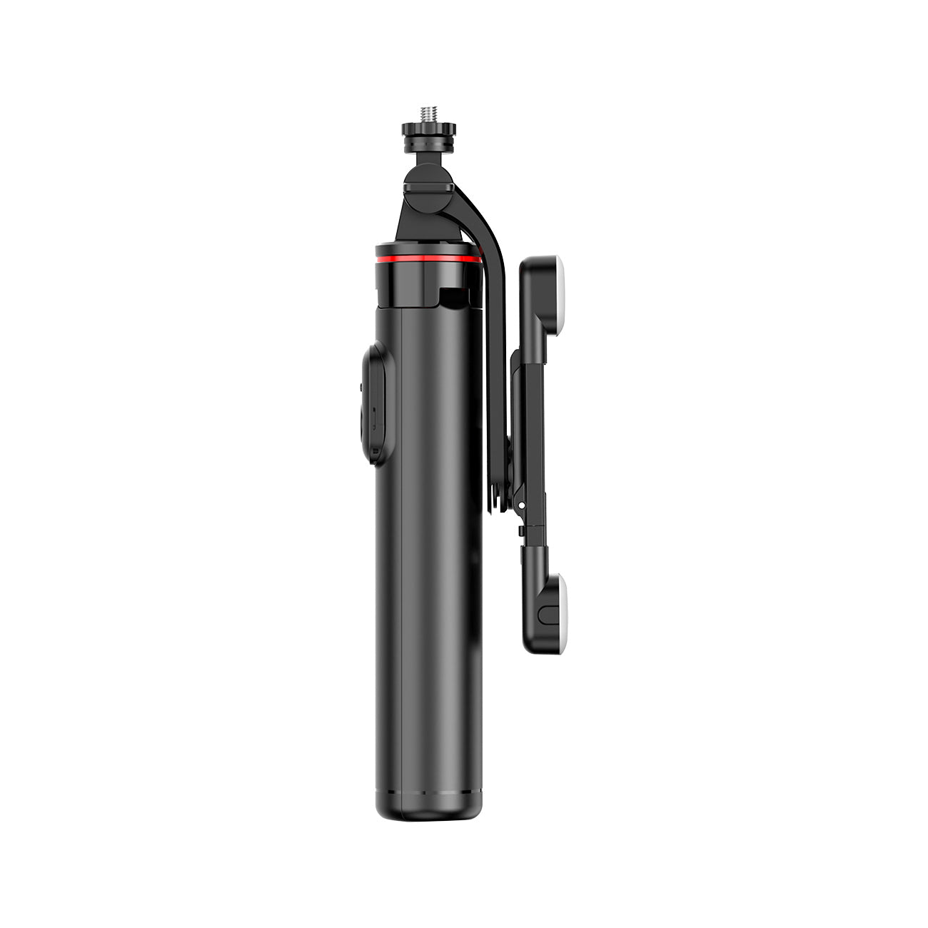 Selfie stick WC13YDS teleskopinis trikojis 1,3 m su dviguba lempa ir telefono laikiklio - juoda -- Selfie Sticks & Tripods