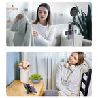 Selfie stick WC13YDS teleskopinis trikojis 1,3 m su dviguba lempa ir telefono laikiklio - juoda -- Selfie Sticks & Tripods
