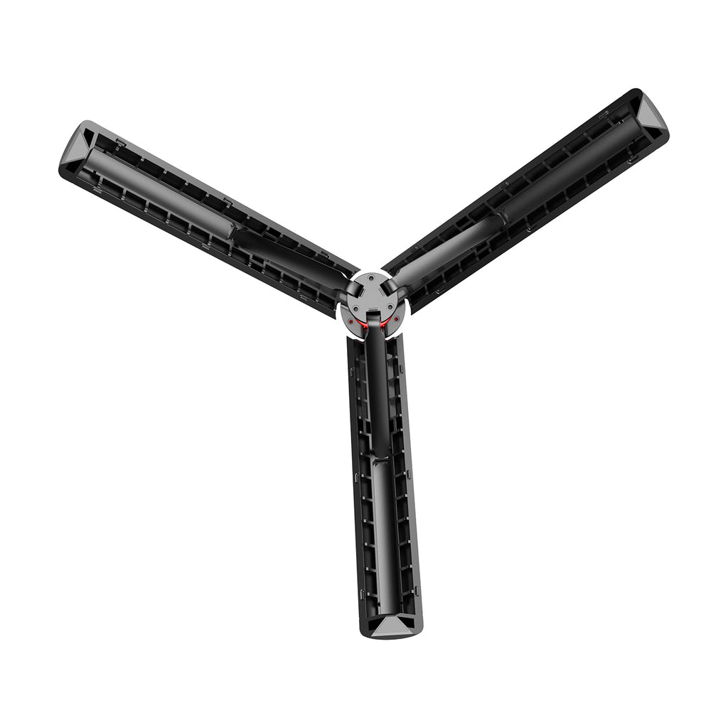 Selfie stick WC13YDS teleskopinis trikojis 1,3 m su dviguba lempa ir telefono laikiklio - juoda -- Selfie Sticks & Tripods