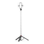 Selfie stick WC13YDS teleskopinis trikojis 1,3 m su dviguba lempa ir telefono laikiklio - juoda -- Selfie Sticks & Tripods