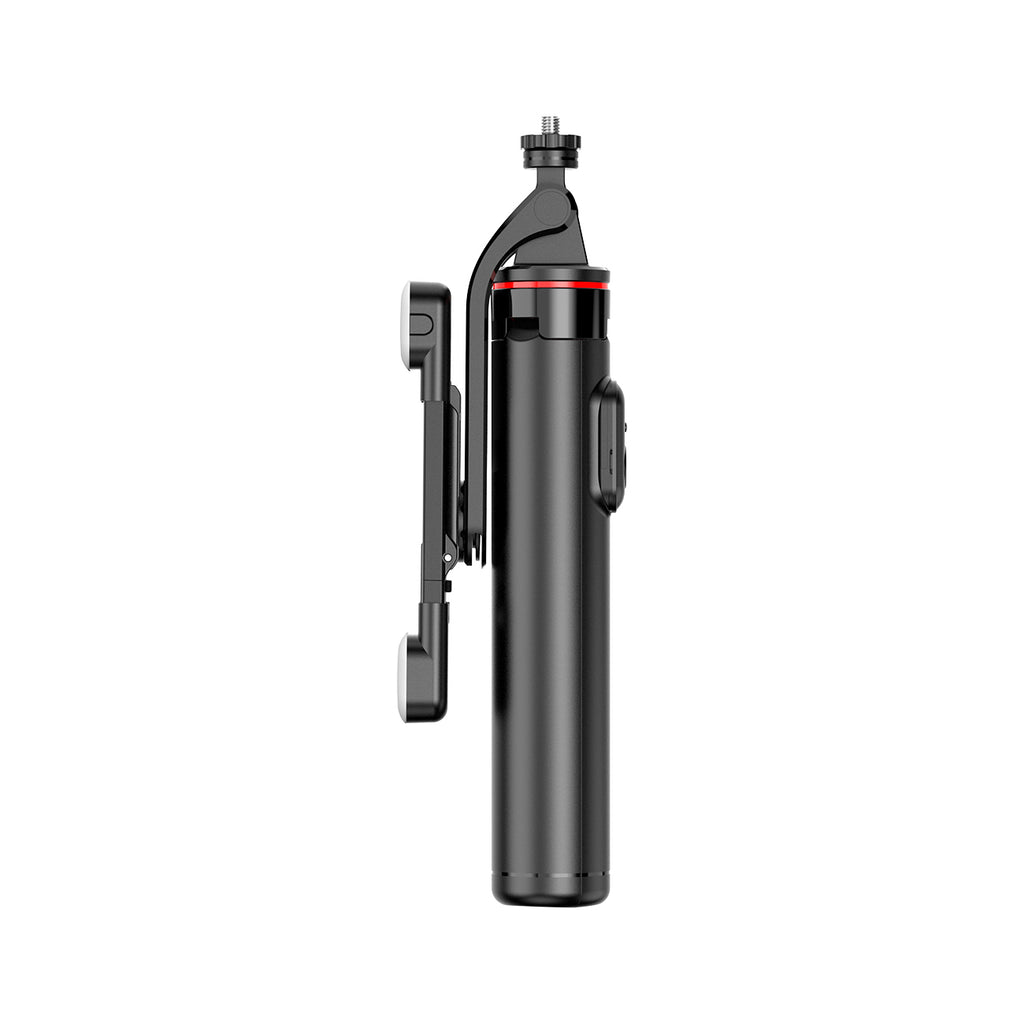 Selfie stick WC13YDS teleskopinis trikojis 1,3 m su dviguba lempa ir telefono laikiklio - juoda -- Selfie Sticks & Tripods