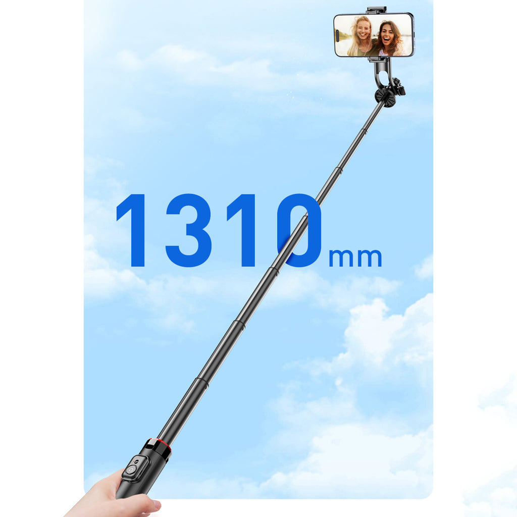 Selfie lazdelė WC1Y2S 1,3 m aliuminio lydinio teleskopinis trikojis su telefono laikikiu – juoda -- Selfie Sticks & Tripods