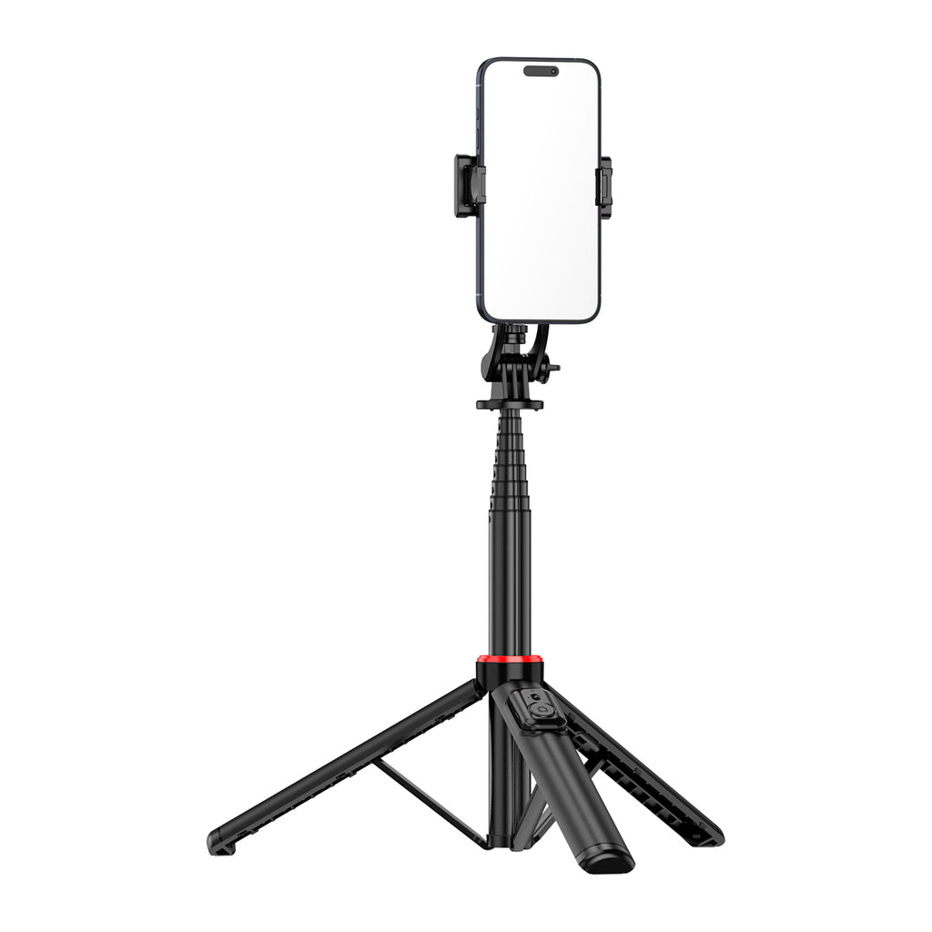 Selfie lazdelė WC1Y2S 1,3 m aliuminio lydinio teleskopinis trikojis su telefono laikikiu – juoda -- Selfie Sticks & Tripods