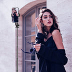 Selfie lazdelė WC1Y2S 1,3 m aliuminio lydinio teleskopinis trikojis su telefono laikikiu – juoda -- Selfie Sticks & Tripods