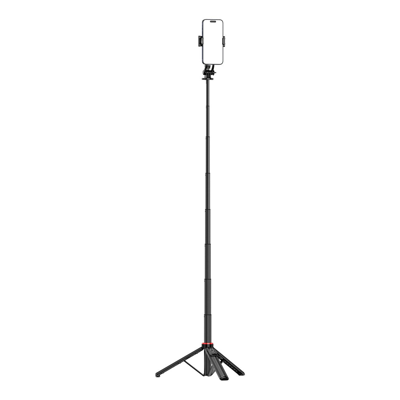 Selfie lazdelė WC1Y2S 1,3 m aliuminio lydinio teleskopinis trikojis su telefono laikikiu – juoda -- Selfie Sticks & Tripods