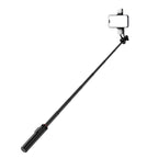 Selfie lazdelė WC12YDS 1,3 m aliuminio lydinio teleskopinis trikojis su dviguba lempa ir telefono laikikiu – juoda --...
