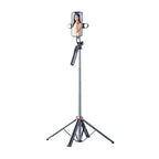 Selfie stick WH181D-Y1S 1,75 m aliuminio lydinys teleskopinis trikojis su dviguba lempa ir telefono laikiklio - juoda --...
