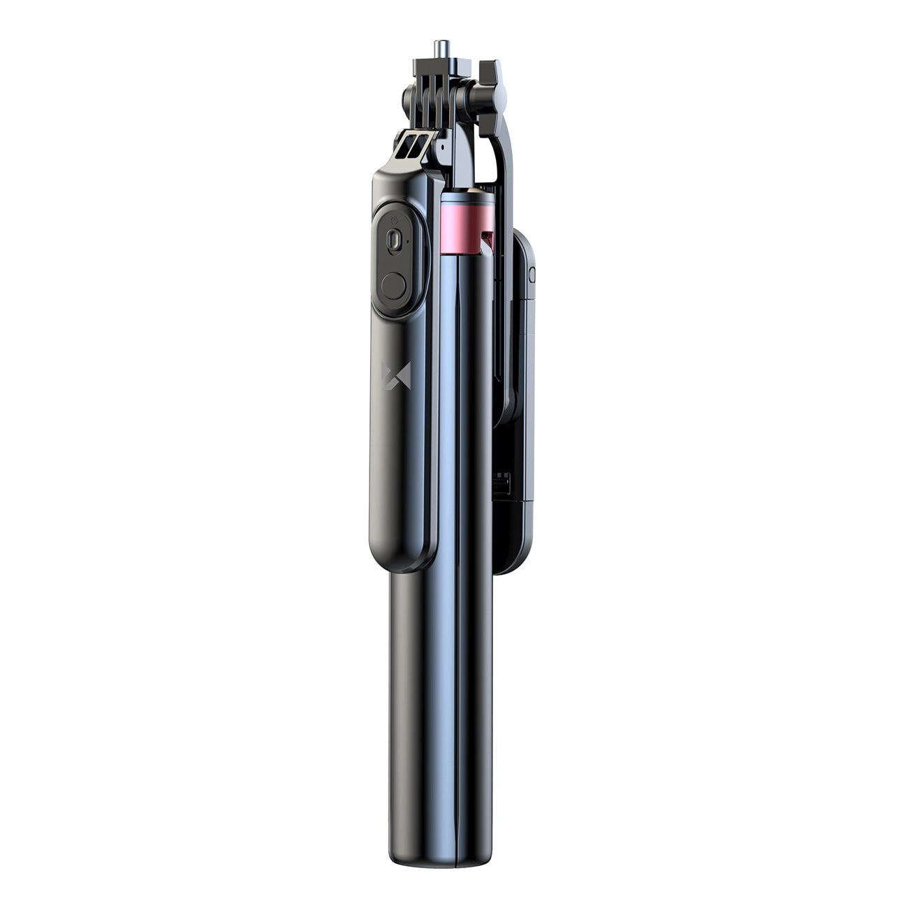 Selfie stick WH181D-Y1S 1,75 m aliuminio lydinys teleskopinis trikojis su dviguba lempa ir telefono laikiklio - juoda --...