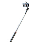 Selfie stick WH181D-Y1S 1,75 m aliuminio lydinys teleskopinis trikojis su dviguba lempa ir telefono laikiklio - juoda --...