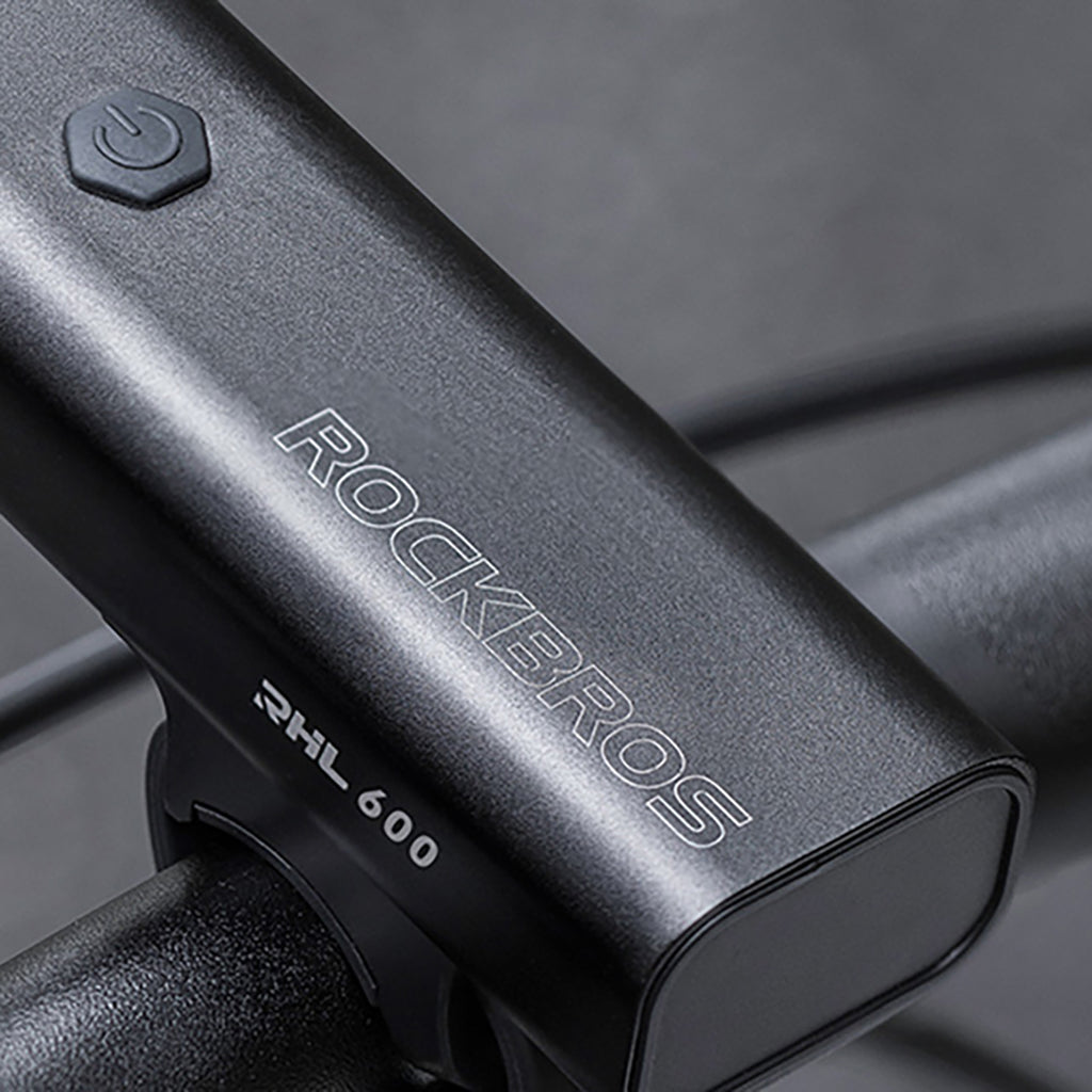 Rockbros RHL600 priekinis dviračio žibintas 600lm 2600mAh IPX6 - juodas -- Bicycle Lights