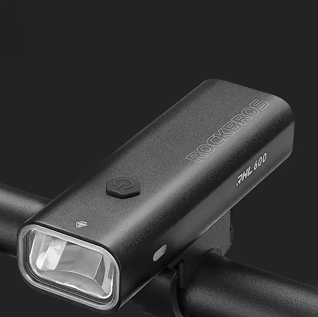 Rockbros RHL600 priekinis dviračio žibintas 600lm 2600mAh IPX6 - juodas -- Bicycle Lights