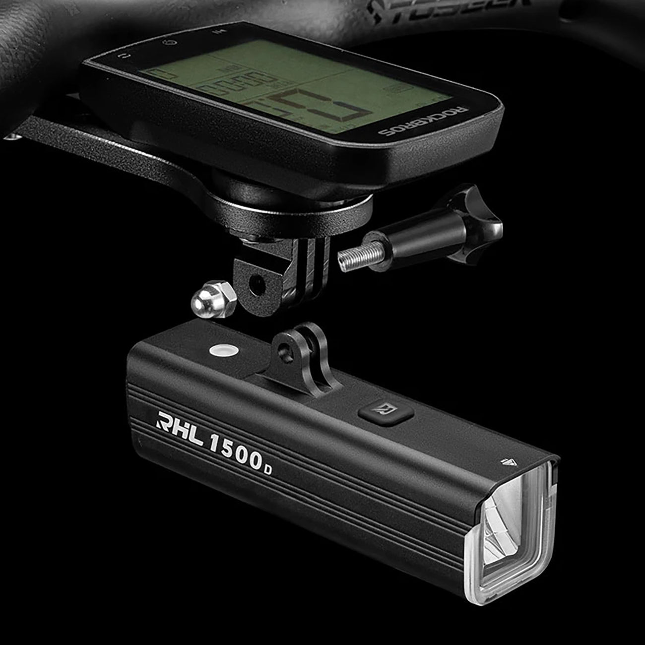 Rockbros RHL1500 priekinė dviračio šviesa 5000mAh 1500lm IPX6 - juoda -- Bicycle Lights