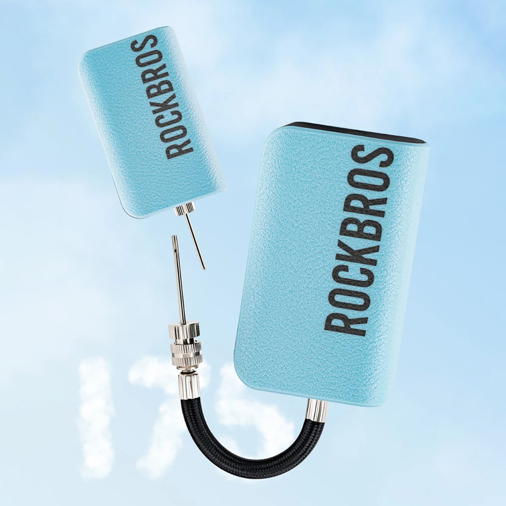 Rockbros 42520006001 elektrinis siurblys kompresinis su skaitmenine ekranu kamuoliams / balionams - mėlynas -- Bicycle Pumps