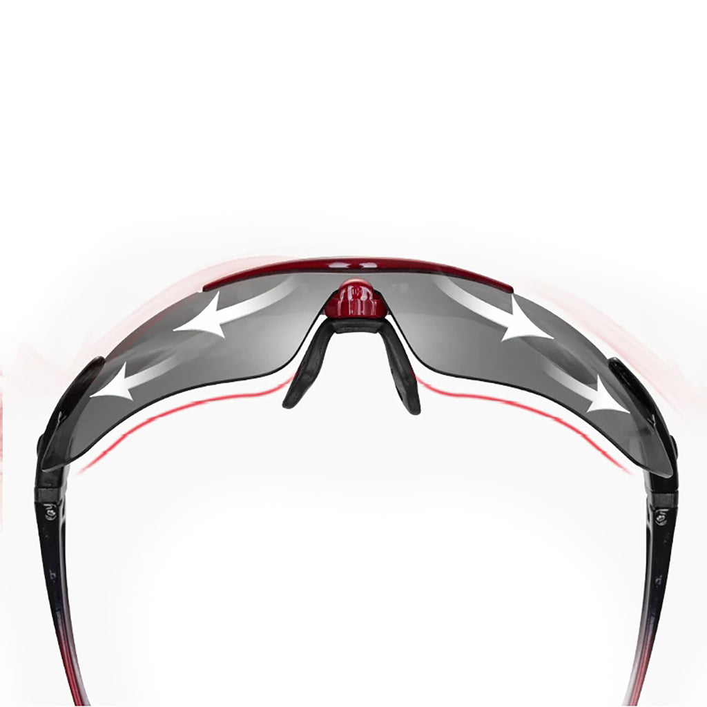 Rockbros 10001 poliarizuoti dviračio akiniai - juoda ir raudona -- Cycling Eyewear