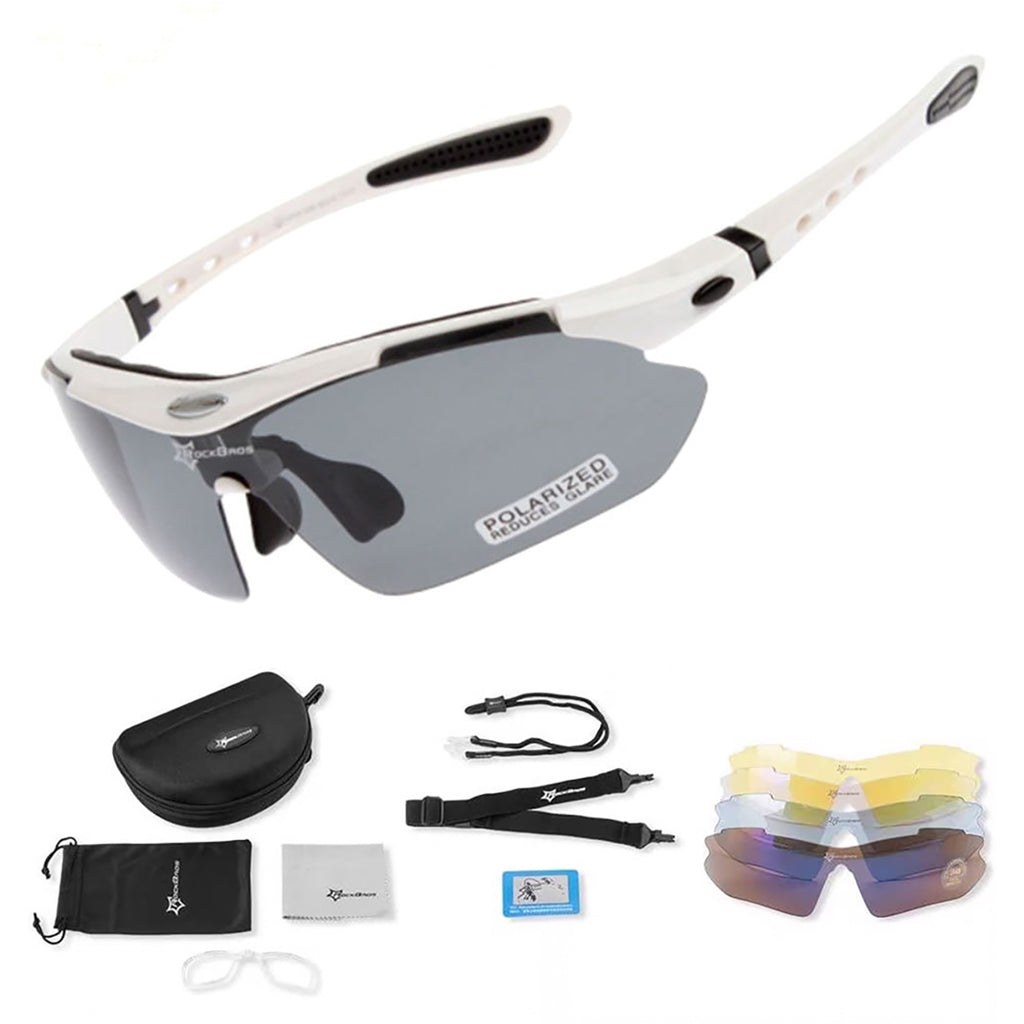 Rockbros 10002 Poliarizuoti dviračio akiniai - Balti -- Cycling Eyewear