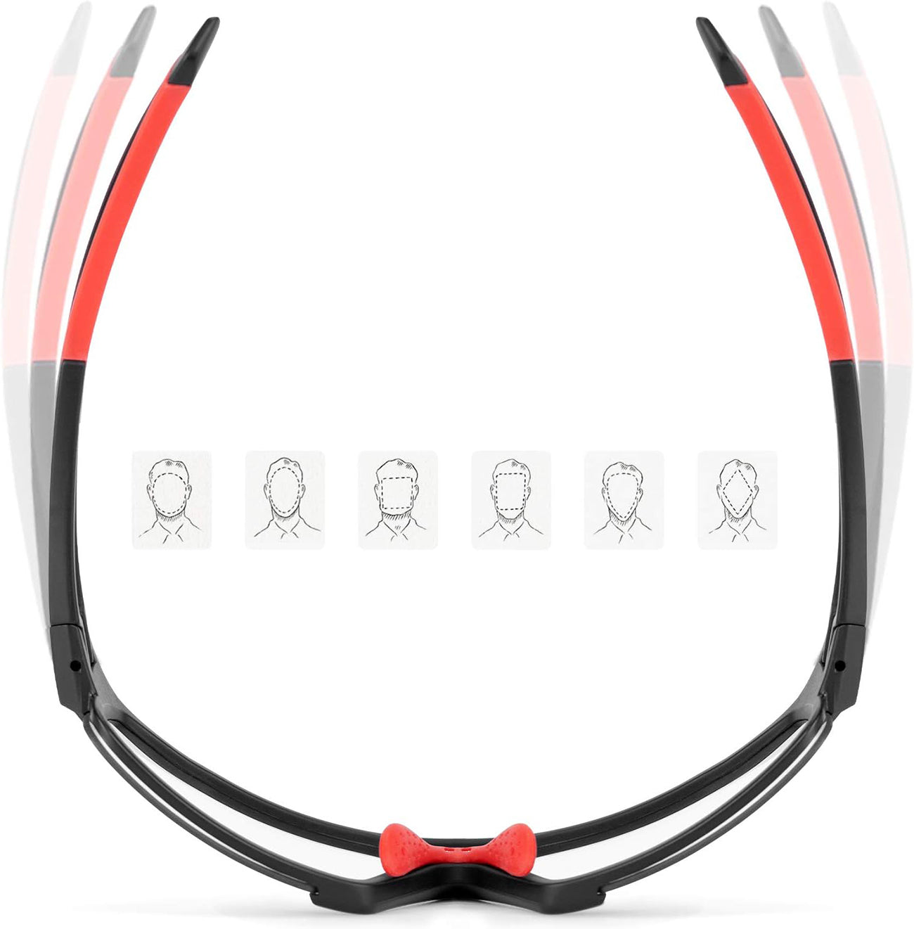 Rockbros SP216BK fotochrominis UV400 dviračio akiniai - juodi ir raudoni -- Cycling Eyewear