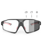 Rockbros SP216BK fotochrominis UV400 dviračio akiniai - juodi ir raudoni -- Cycling Eyewear
