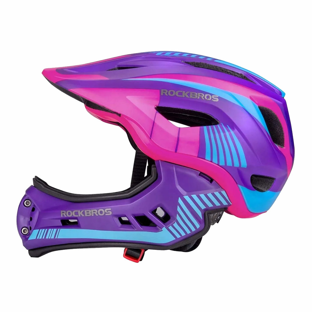 Rockbros TT-32SBPP-S vaiko dviračio šalmas su nuimama barne, dydis S - violetinė-rožinė -- Bicycle Helmets