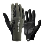 Rockbros 16110006002 smūgių sugeriančios dviračio pirštinės, dydis M - žalios ir juodos spalvos -- Bicycle Gloves