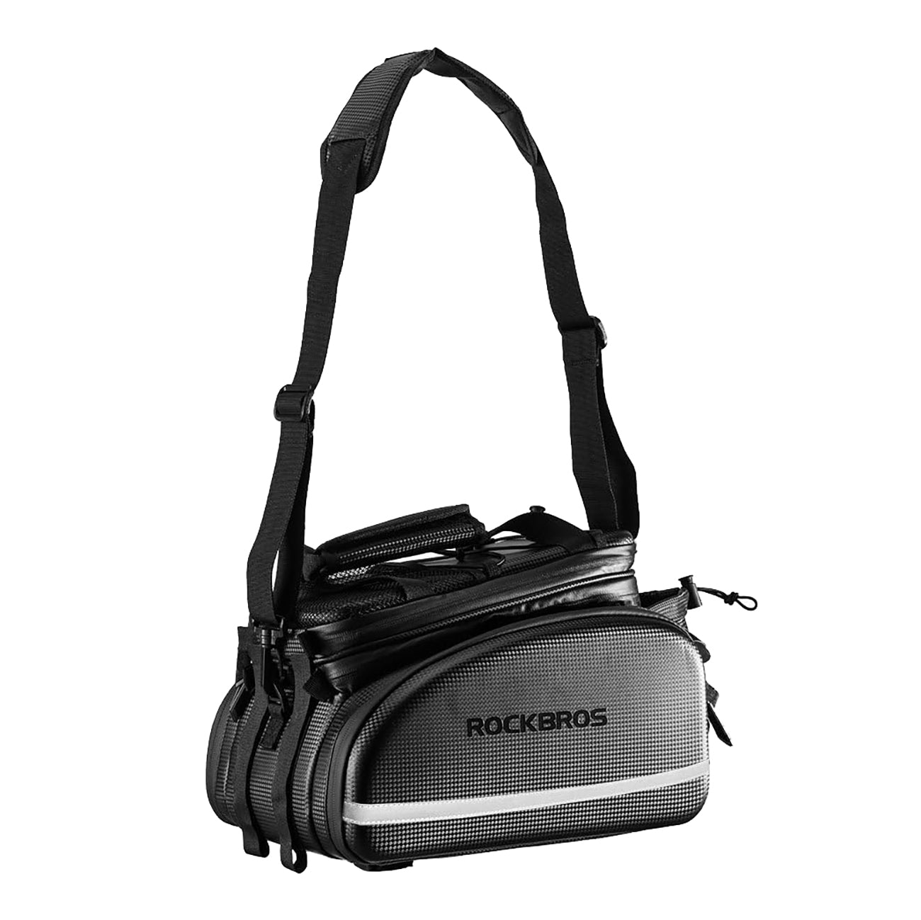 Rockbros A6-6 dviračio bagažinės krepšys, 35 l, su išskleidžiamais kišeniais - juodas -- Bicycle Bags