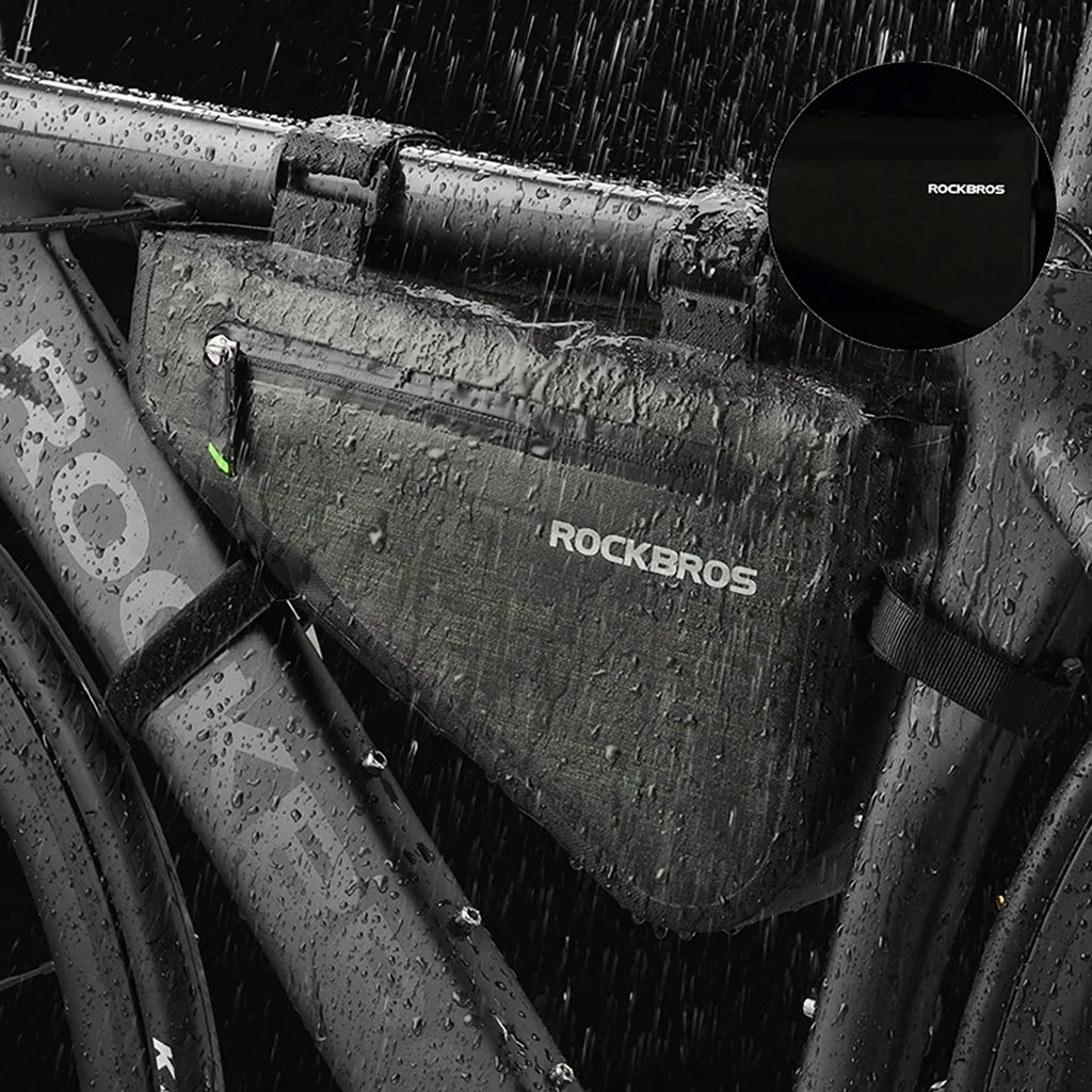 Rockbros AS-017 dviračio rėmo krepšys 5 l - tamsiai žalia -- Bicycle Bags