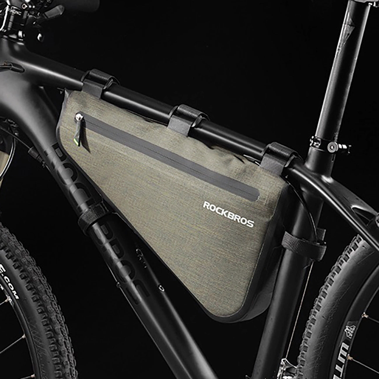 Rockbros AS-017 dviračio rėmo krepšys 5 l - tamsiai žalia -- Bicycle Bags